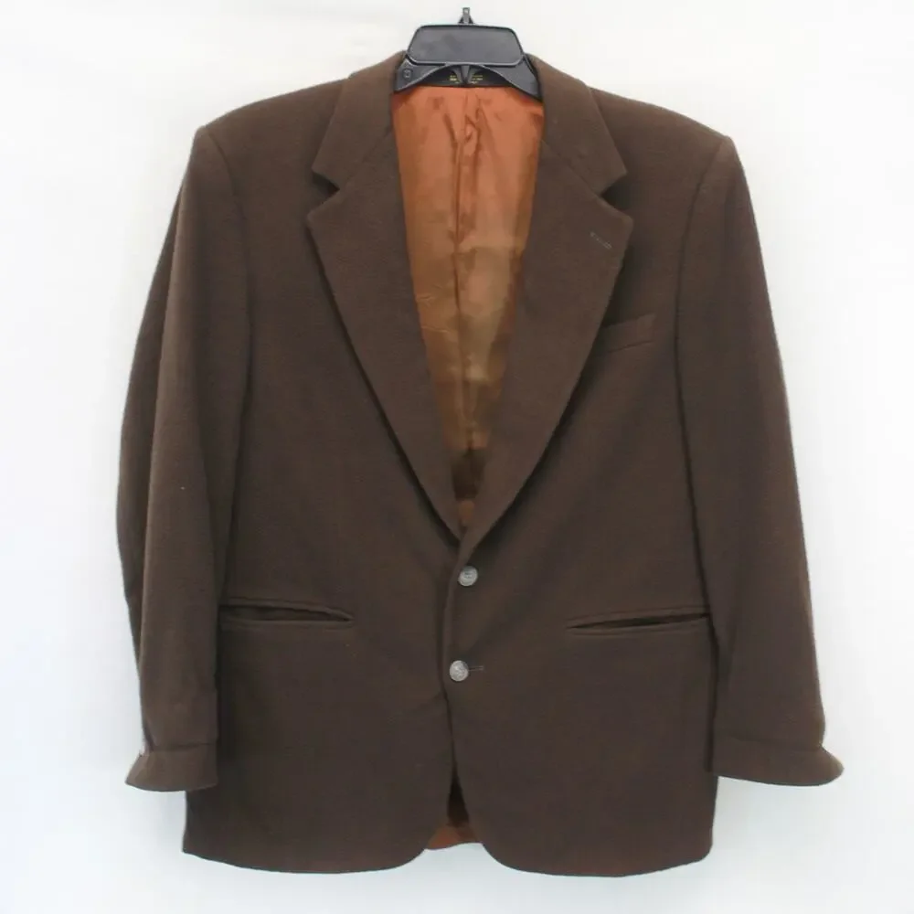 Christian Aujard Vtg Wool Blend Blazer Jacket Pocket Lining Classic Size 42R